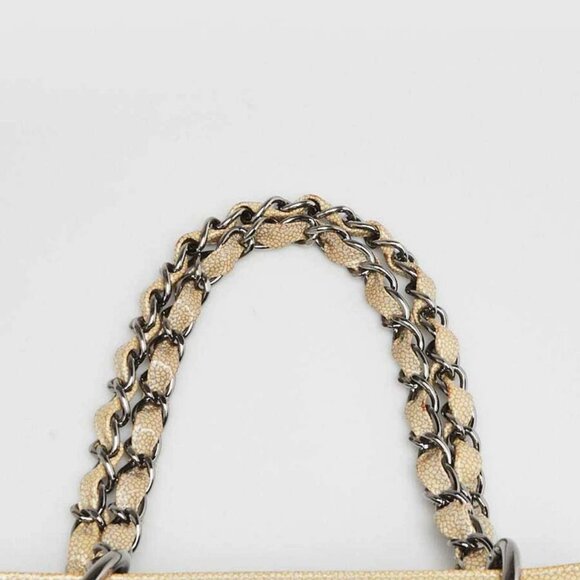 Chanel Beige Quilted Patent Caviar Leather Petite Reissue Shopping Tote Bag - Picture 5 of 12